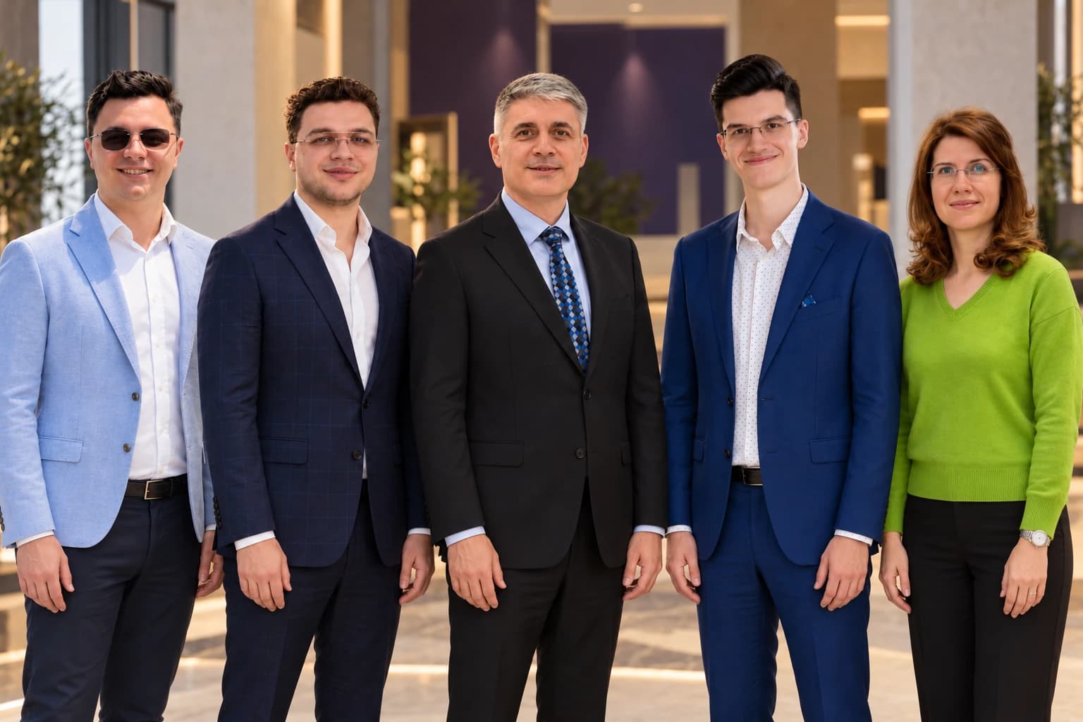 Portret promoțional compus din fotografiile celor cinci invitați: Silviu Mitric, Gabriel Honț, Gabriel Raicu în centru, Răzvan Onoaie și Luminița Onoaie.